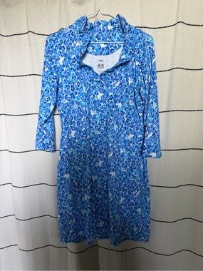 Blue cheetah print Kenny Dana Sun Dress